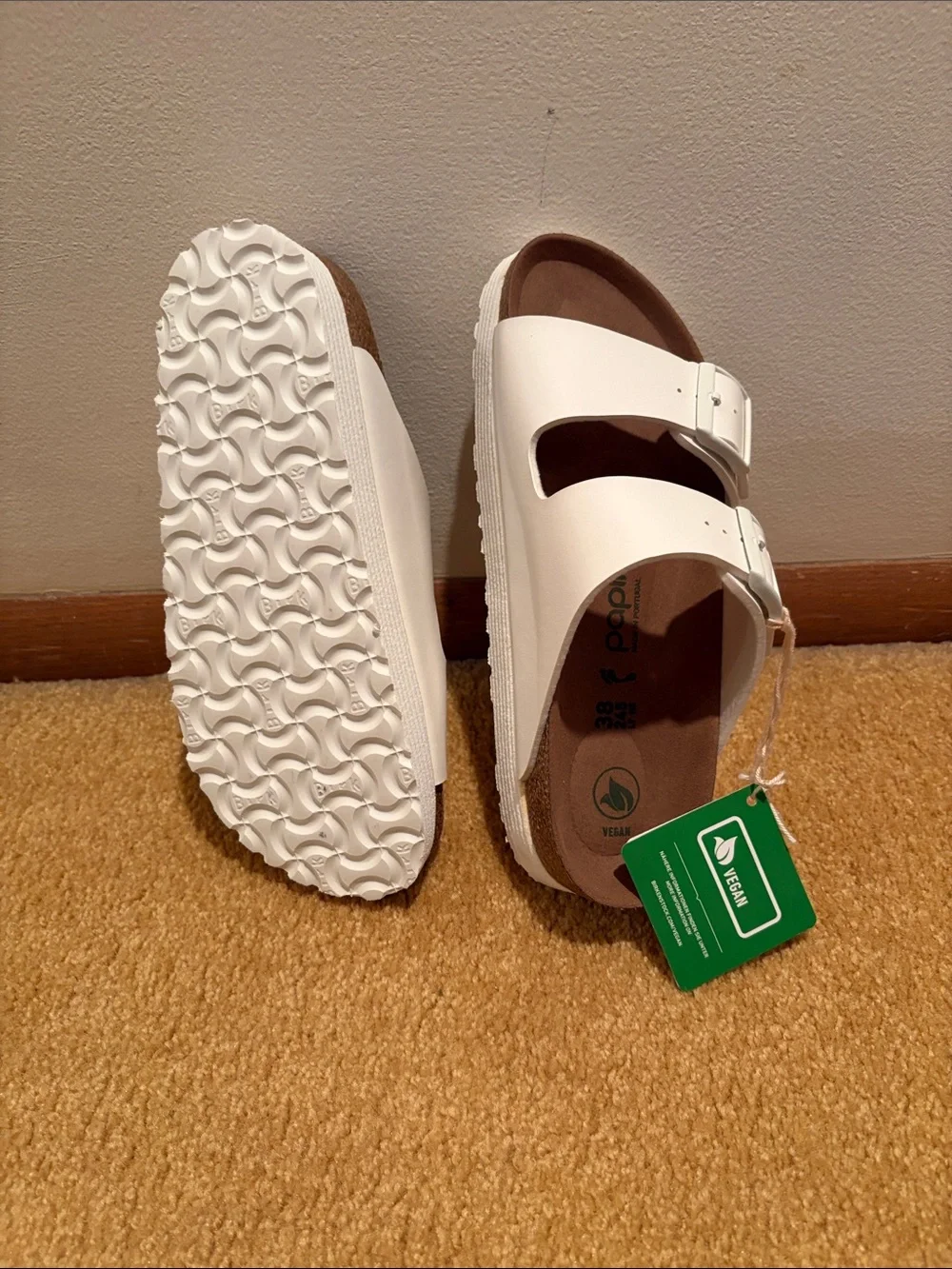 Papillio White Double-Buckle Slide Sandals - Picture 2 of 4